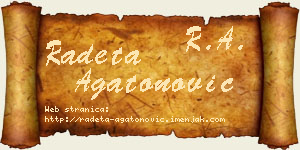 Radeta Agatonović vizit kartica